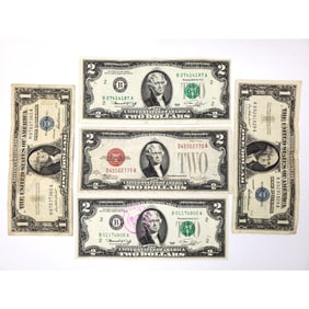 Lot of 5 United States Bills