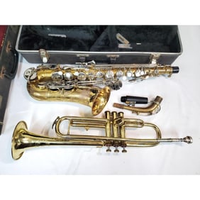 Lot of 2 Instruments Incl. 1 Saxophone & 1 Trumpet