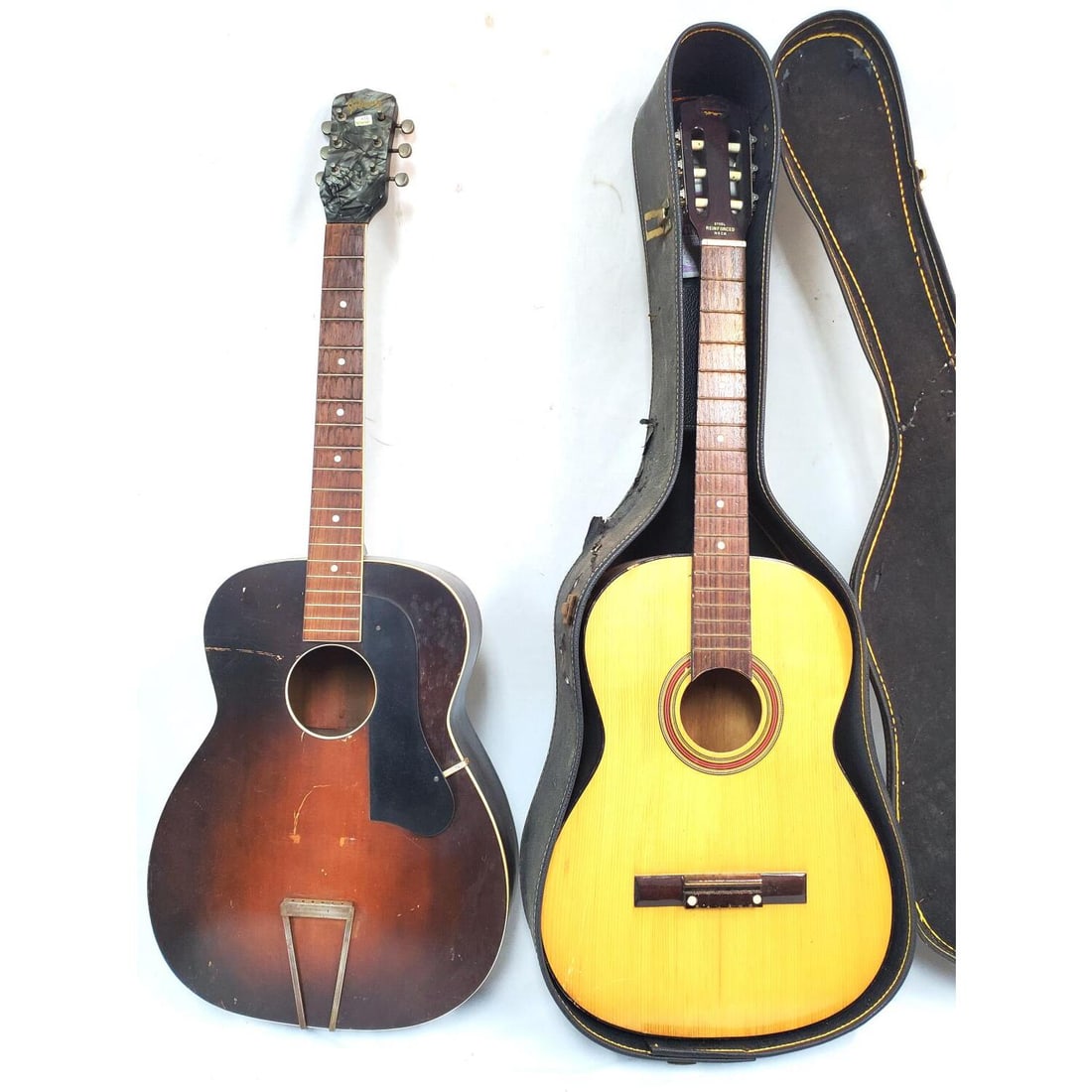 Lot of 2 Acoustic Guitars: Lot of 2 Acoustic Guitars. Both have No Strings. One Comes in Original Case. Condition: Sold As Is. Please Note- We Do Not Guarantee the Workability of any Instruments. Dimensions: Case L-41". Provena