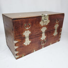 Korean Solid Wood & Brass Chest