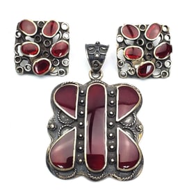 Vintage Navajo Style Sterling Silver Jewelry Set