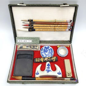 Antique Chinese Calligraphy Set