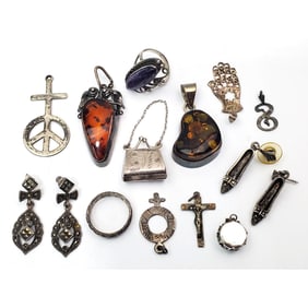 Group Lot of Silver Jewelry Items