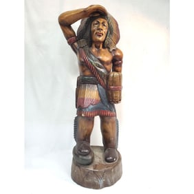 Large Carved Wood Indian Cigar Store Display