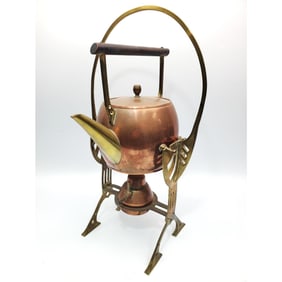 Arts & Craft Style Brass and Copper Teapot