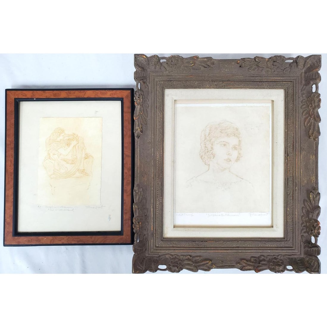 Lot of 2 Patricia Smart Prints on Paper: Lot of 2 Patricia Smart Prints on Paper "Josephine Hutchinson". Signed Lower Right & Described Lower Left. Both are Framed Under Glass. Have Not Been Examined Out of Frames. Condition: Generally Good.
