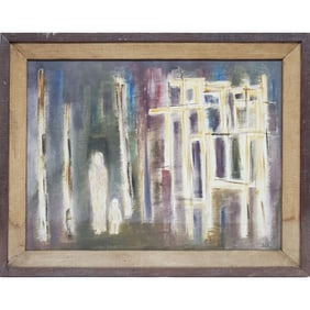 Signed Abstract Painting, Oil on Canvas