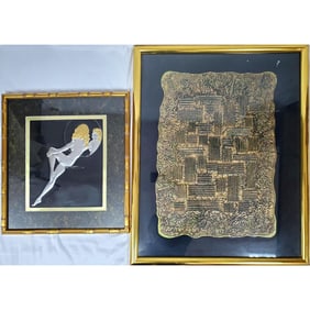 Jack Sher, Gilded & Painted Embossed Metal