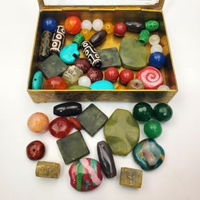 Lot of Chinese Mixed Probably Jade Beads