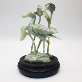 Chinese Probably Jadeite Statue of a Bird