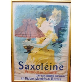 Jules Cheret, French (1836-1932) Antique Belle Epoque Poster "Saxoleine"