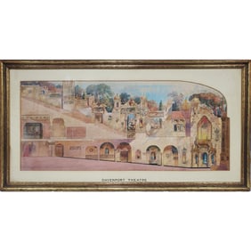Painting, Watercolor on Paper "Davenport Theatre"