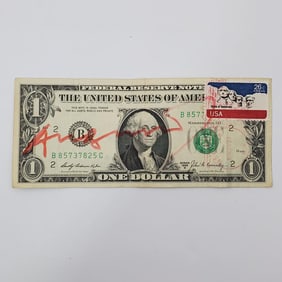 Attributed to Andy Warhol, Signed One Dollar Bill