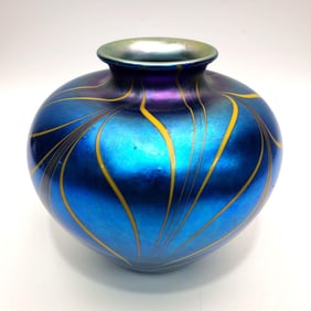 Vintage Iridescent Art Glass Vase