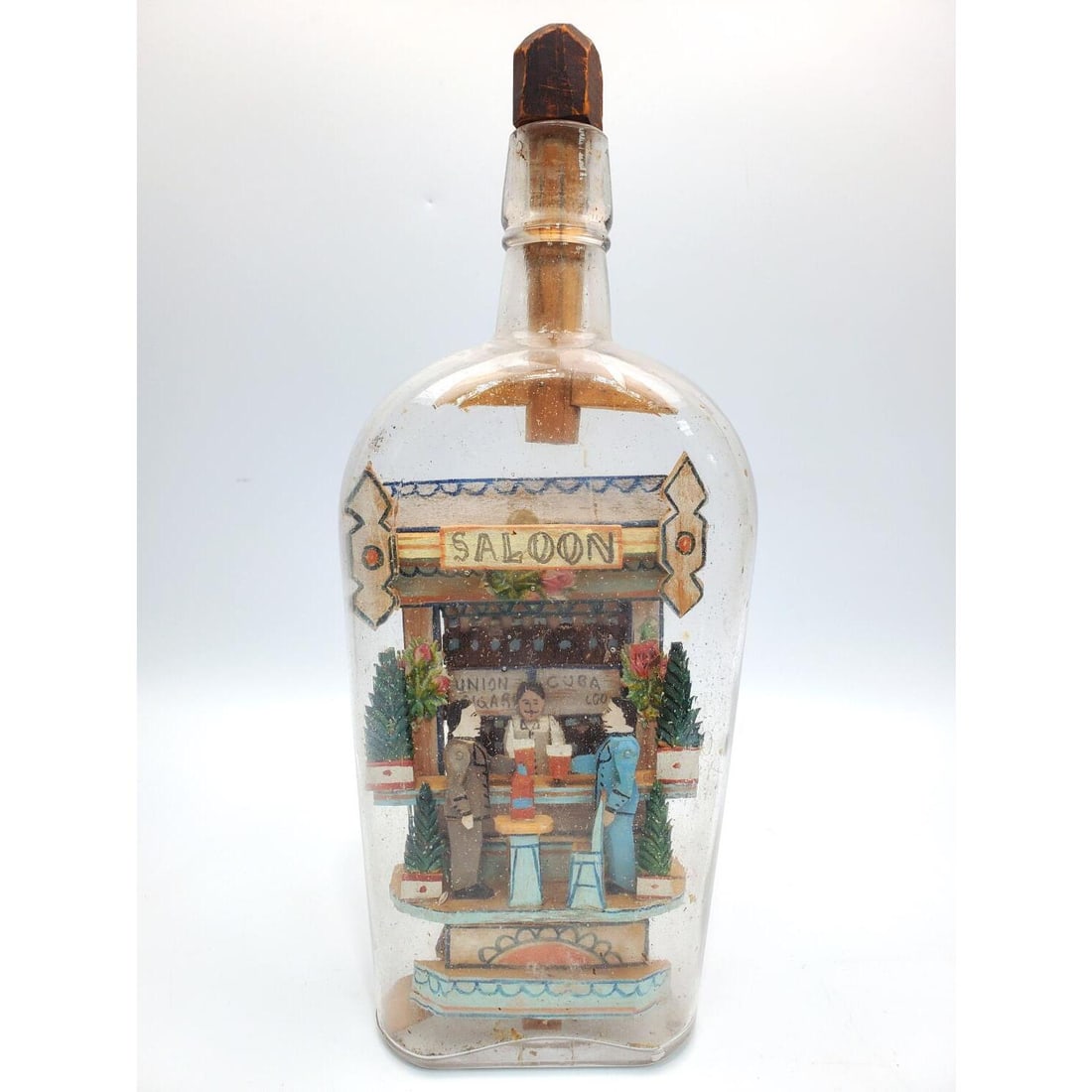 Carl Worner, Carved Wood Scene in Glass Bottle (1 of 5)