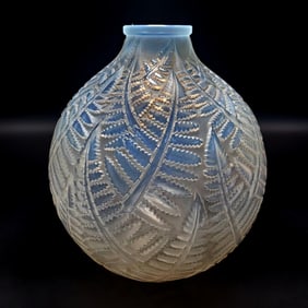 R. Lalique "Espalion" French Opalescent Glass Vase