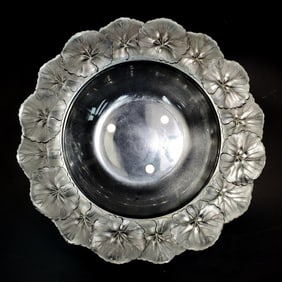 Vintage Lalique France "Honfleur" Art Glass Bowl