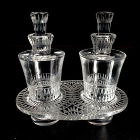 Vintage Lalique Bourgueil Cruet Set