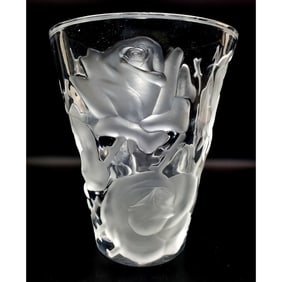 Lalique France "Ispahan" Art Glass Vase