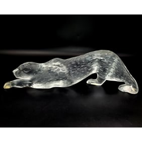 Lalique France "Zeila" Panther Art Glass Sculpture