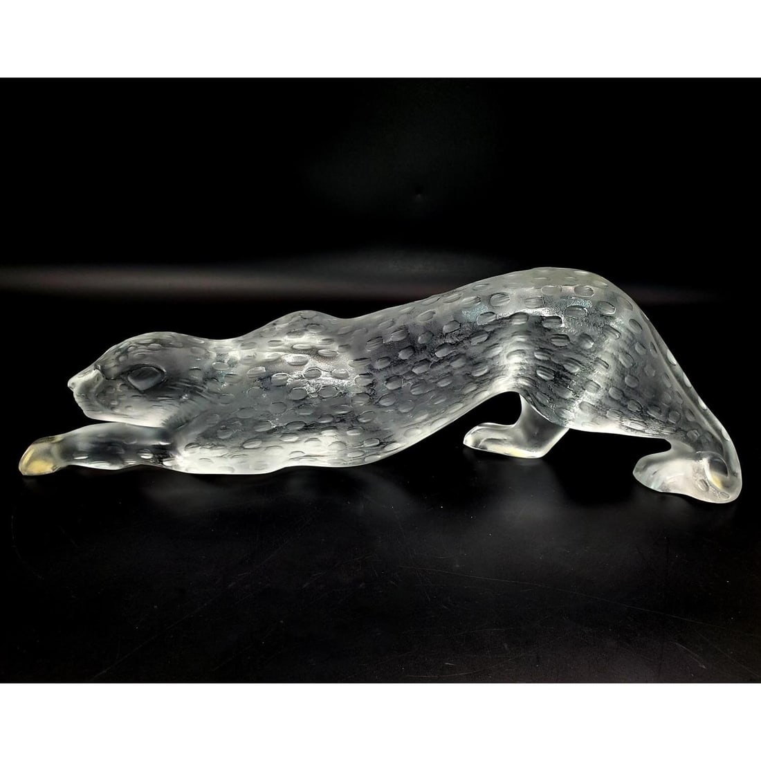 Lalique France "Zeila" Panther Art Glass Sculpture: Lalique France "Zeila" Panther Art Glass Sculpture. Fully Marked. Condition: Excellent. Dimensions: L-14.75" x H-4.5". Provenance: From a Long Island, NY Home. Please note the absence of a Condition R