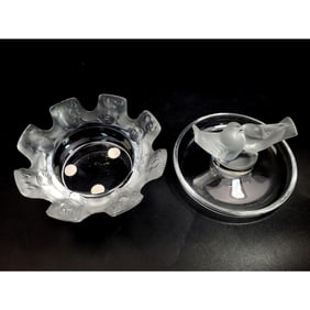 Lot of 2 Lalique France Art Glass Items