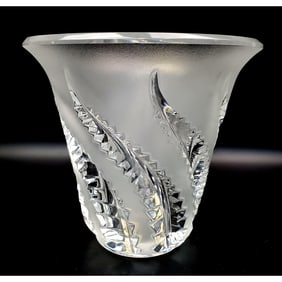 Lalique France "Lobelia" Art Glass Vase