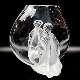 Lalique France "Garance" Art Glass Vase