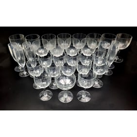 Baccarat France Lot of 32 Stemmed Barware Glasses