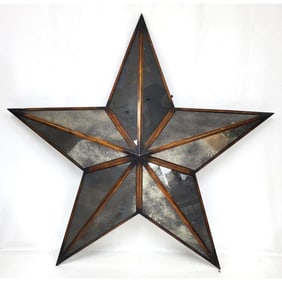 Monumental Mirrored Star Shaped Wall Hanging