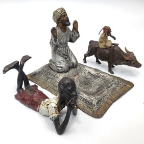 Lot of 3 Austrian Cold Painted Bronze Figures