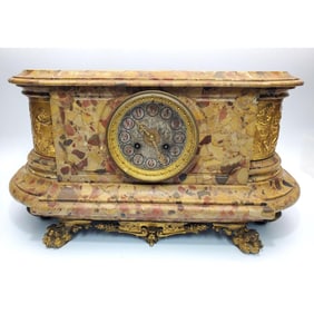 Antique Tiffany & Co. Heavy Marble & Bronze Clock