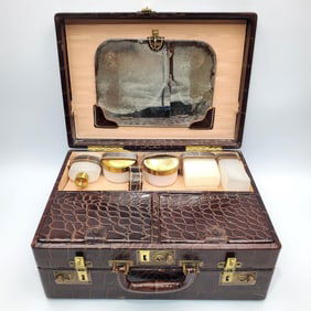 Antique Top Grade Cowhide Vanity Box