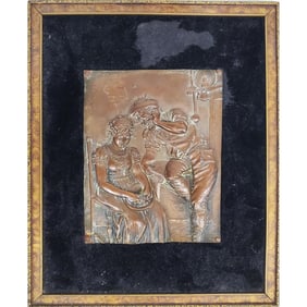 Antique Signed & Dated Bronze Plaque