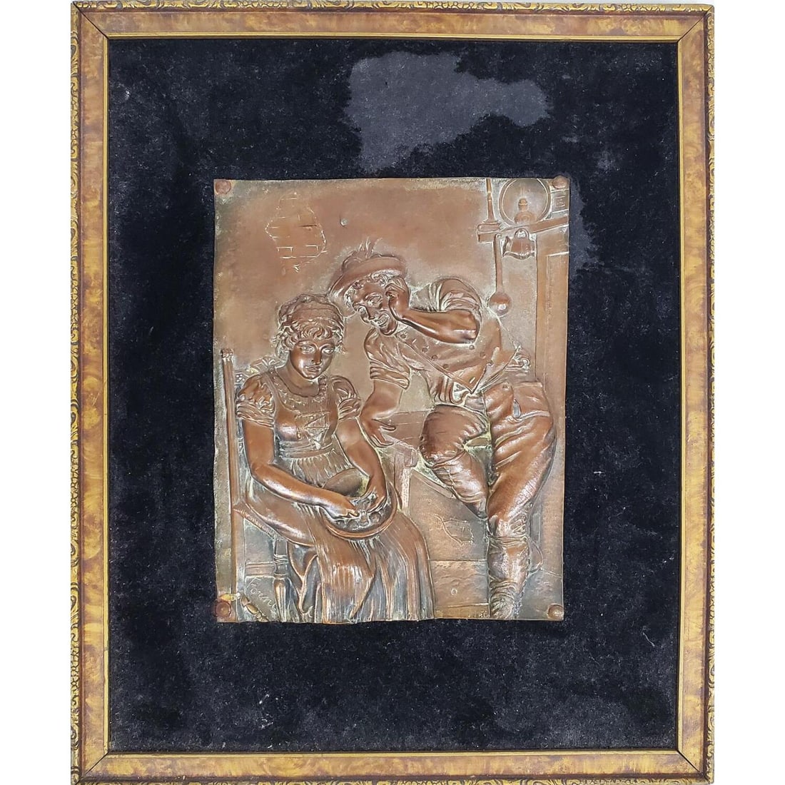 Antique Signed & Dated Bronze Plaque (1 of 3)