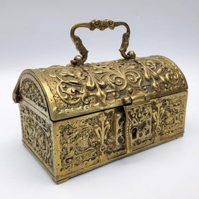 Antique Art Nouveau Bronze Coffee Box