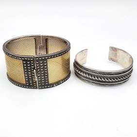 Lot of 2 Vintage Sterling Silver Bracelets