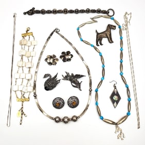 Bag Lot of Silver Jewelry