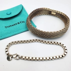 Lot of 2 Tiffany & Co Sterling Silver Bracelets