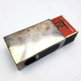 Unusual Danish Sterling Silver Match Box Holder