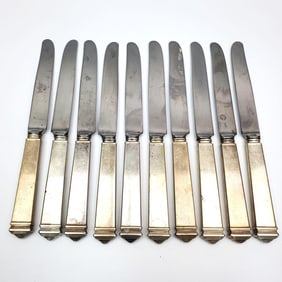 10 Tiffany & Co Sterling Silver "Hampton" Knives