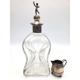 Continental Silver & Etched Glass Decanter