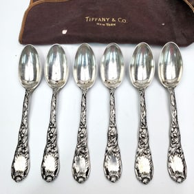 Set of 6 Tiffany & Co Sterling Silver Teaspoons