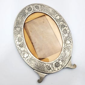 Antique Silver Oval Picture Fame