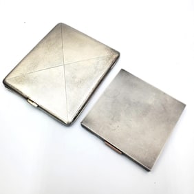 2 Sterling Silver Items Incl. Compact & Card Case