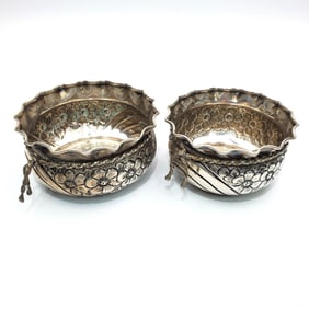 Set of Two 800 Silver Bowls or Wine Tasting Cups