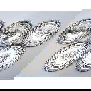 6 Georg Jensen Denmark Sterling Silver Coasters: Set of 6 Georg Jensen Denmark Sterling Silver Coasters. Pattern 41A. Fully Hallmarked & Fully Marked. Condition: Generally Very Good. Dimensions: Dia-3.3". Gross Weight: 188.4g/6.0ozt. Provenance: Fro