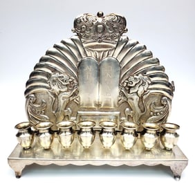 Judaica Sterling Silver Menorah
