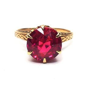 14K Gold & Heated Ruby Ring