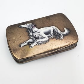 Antique Continental 800 Silver & Enamel Box